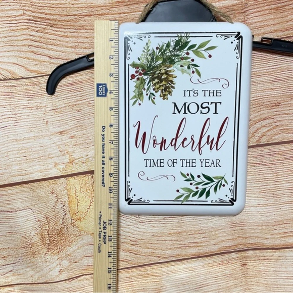 Christmas Decor Metal Enamel Wall Hanging It's The Most Wonderful Time of the Yr